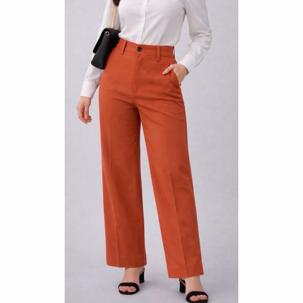 MARNI • Rust/Burnt Orange High-Waisted Wide-Leg Trouser Pants, IT 36 - Picture 16 of 16